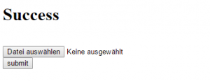 Sexy ist es nicht, aber es tut: Success = Upload erfolgreich